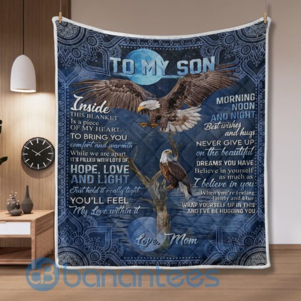 To My Son Eagle Quilt Blanket Product Photo