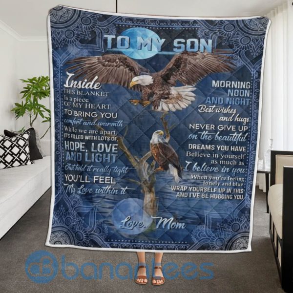 To My Son Eagle Quilt Blanket Product Photo