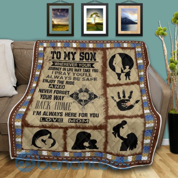 To My Son I Hope You Always Happy Quilt Blanket Product Photo