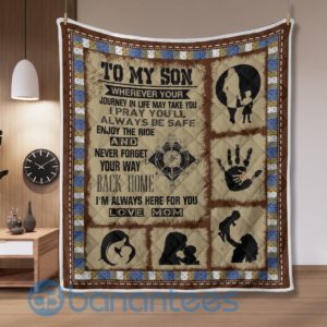 To My Son I Hope You Always Happy Quilt Blanket Product Photo