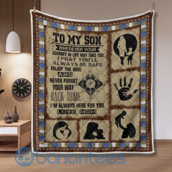 To My Son I Hope You Always Happy Quilt Blanket Product Photo