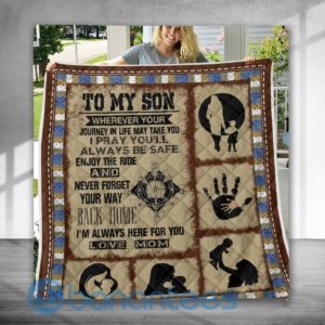To My Son I Hope You Always Happy Quilt Blanket Product Photo