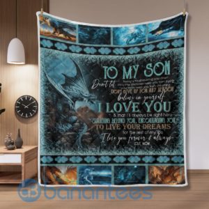 To My Son I Love You Dragon Quilt Blanket Product Photo