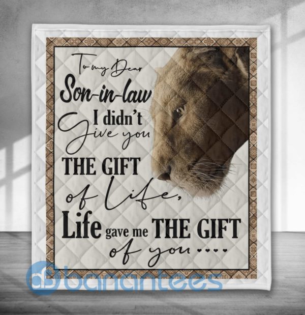 To My Son In Law Lion Quilt Blanket Product Photo