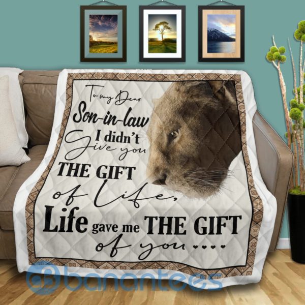 To My Son In Law Lion Quilt Blanket Product Photo