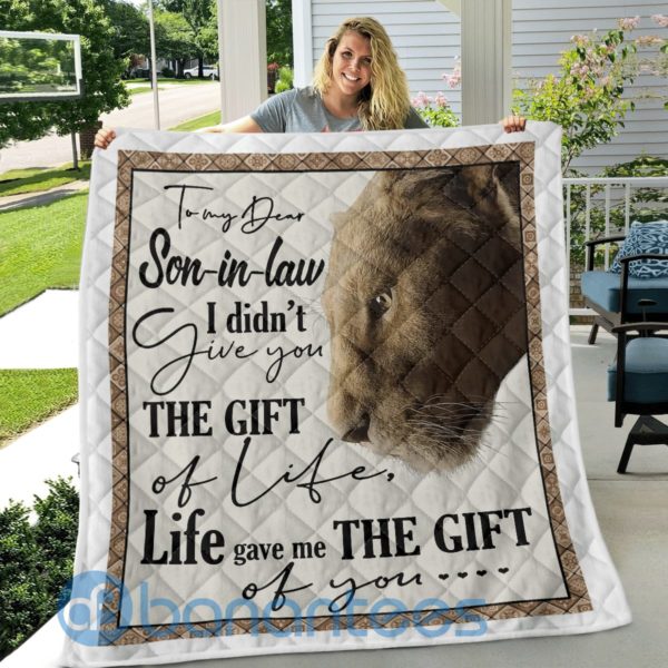 To My Son In Law Lion Quilt Blanket Product Photo
