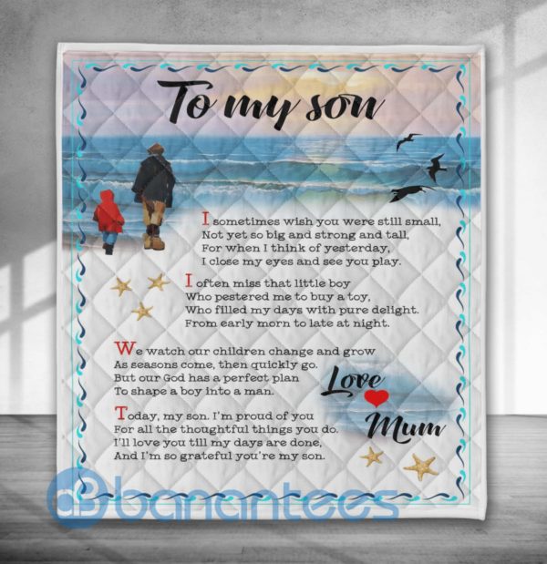 To My Son Love Mum Quilt Blanket Product Photo