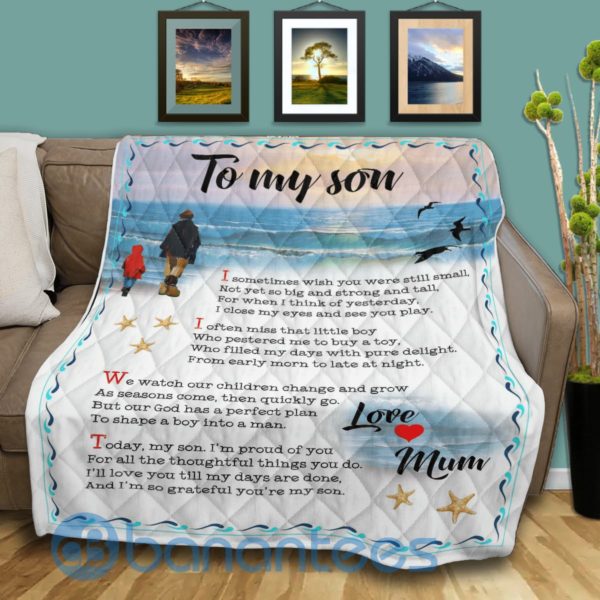 To My Son Love Mum Quilt Blanket Product Photo