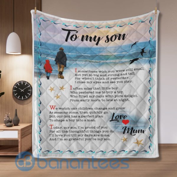To My Son Love Mum Quilt Blanket Product Photo