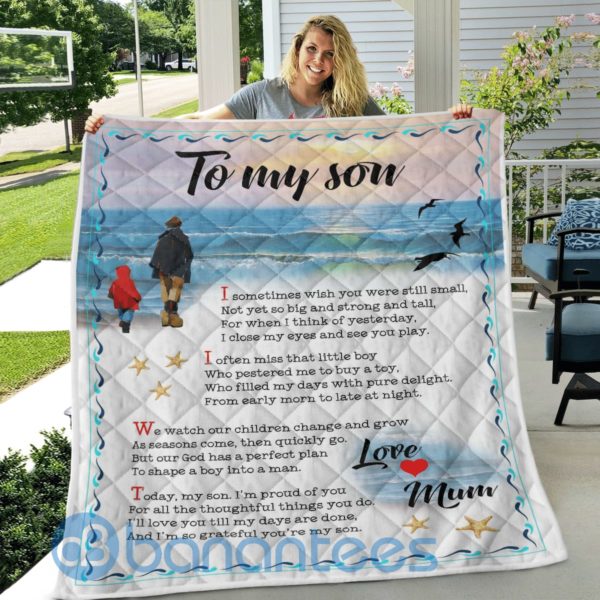 To My Son Love Mum Quilt Blanket Product Photo