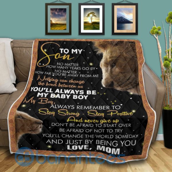 To My Son Never Forget That I Love Lion Quilt Blanket Product Photo