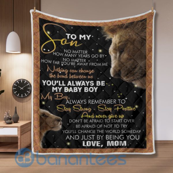 To My Son Never Forget That I Love Lion Quilt Blanket Product Photo