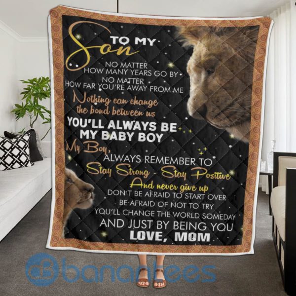 To My Son Never Forget That I Love Lion Quilt Blanket Product Photo