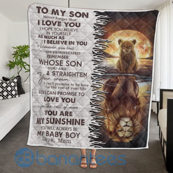 To My Son Never Forget That I Love You Quilt Blanket Product Photo