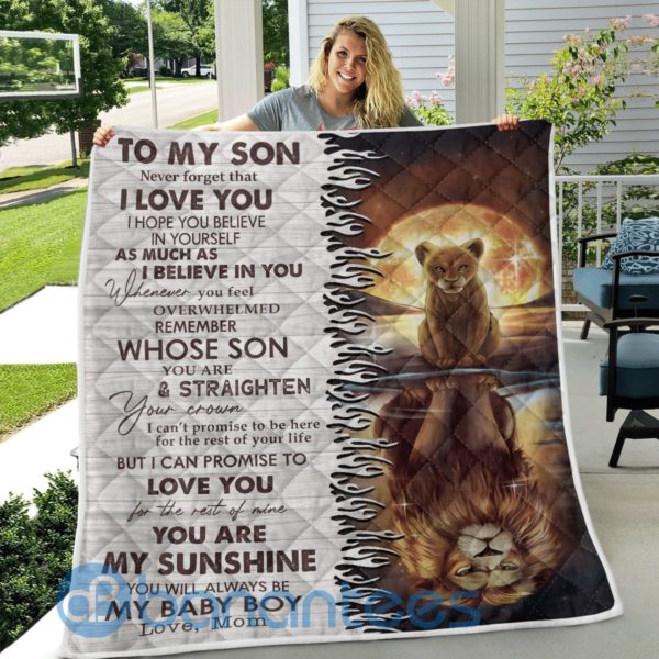 To My Son Never Forget That I Love You Quilt Blanket Product Photo