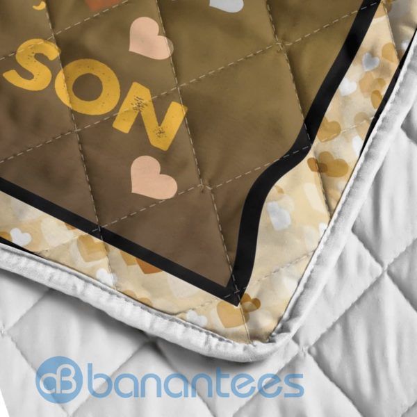 To My Son So Kind, So Caring, So Full Of Love Basketball Quilt Blanket Product Photo