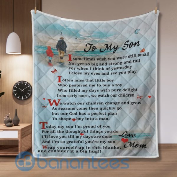 To My Son Sometime I Wish You Were Still Small Quilt Blanket Product Photo