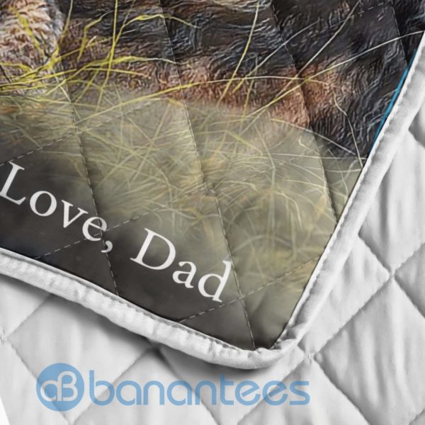 To My Son Stay Strong Love, Dad Lion Quilt Blanket Product Photo