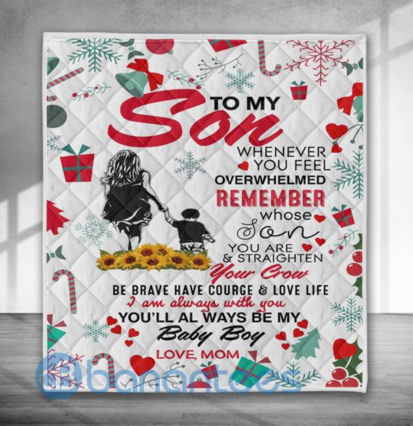 To My Son Whenerver You Feel Overwhelmed Quilt Blanket Product Photo