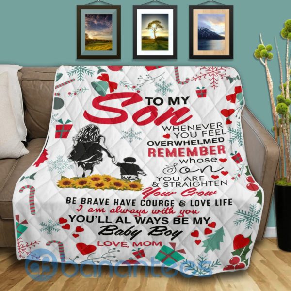 To My Son Whenerver You Feel Overwhelmed Quilt Blanket Product Photo