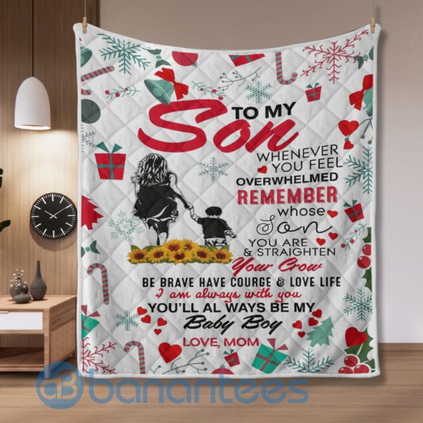 To My Son Whenerver You Feel Overwhelmed Quilt Blanket Product Photo