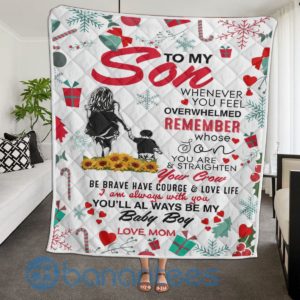 To My Son Whenerver You Feel Overwhelmed Quilt Blanket Product Photo