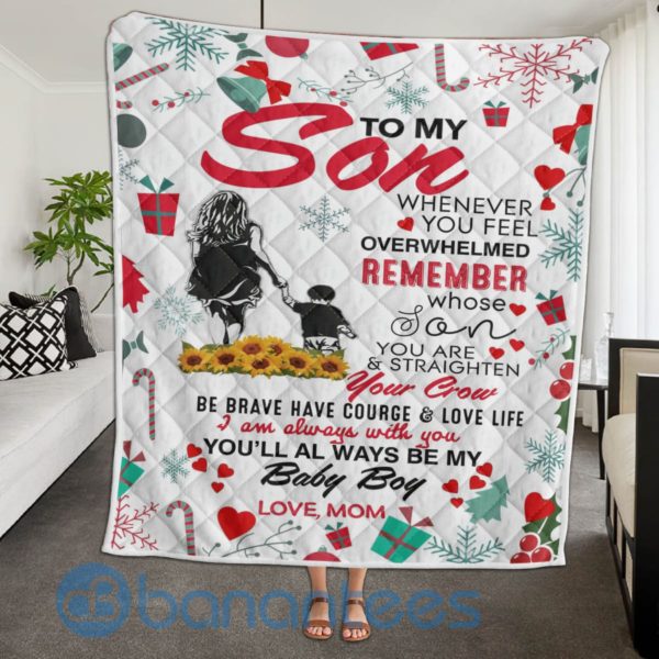 To My Son Whenerver You Feel Overwhelmed Quilt Blanket Product Photo