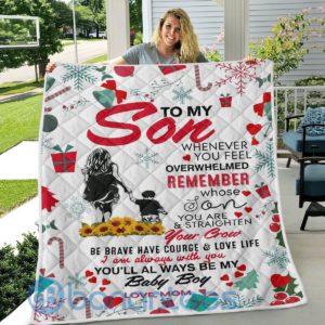 To My Son Whenerver You Feel Overwhelmed Quilt Blanket Product Photo