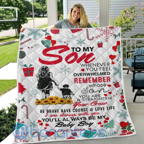 To My Son Whenerver You Feel Overwhelmed Quilt Blanket Product Photo