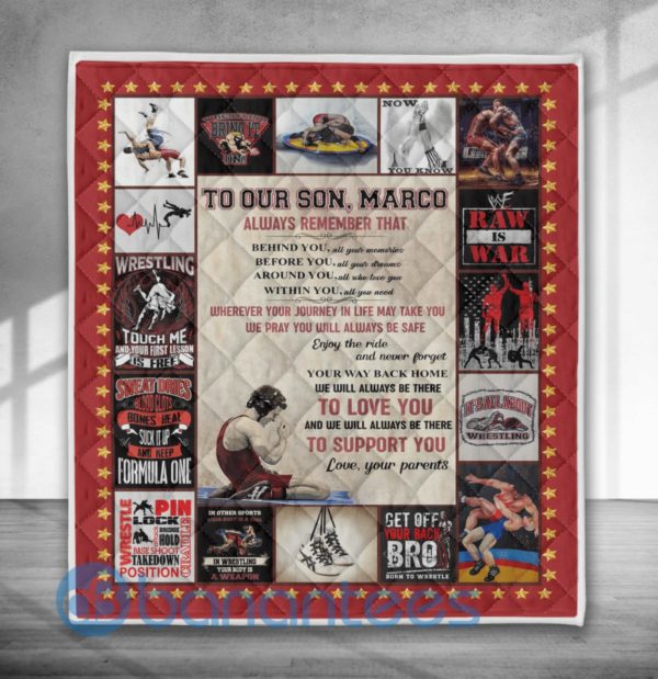 To My Son Wrestling Quilt Blanket Product Photo