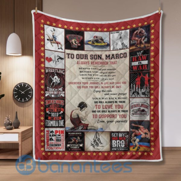 To My Son Wrestling Quilt Blanket Product Photo