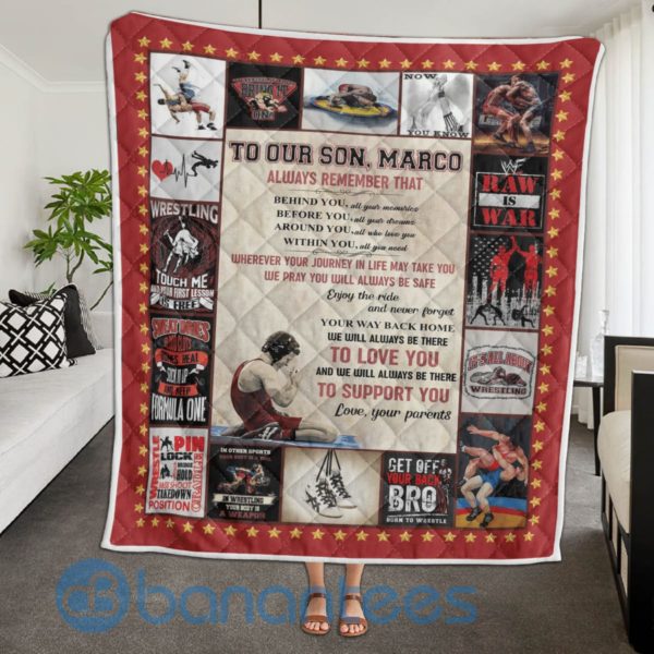 To My Son Wrestling Quilt Blanket Product Photo