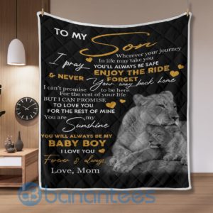 To My Son You Will Always Be My Baby Boy Lion Quilt Blanket Product Photo