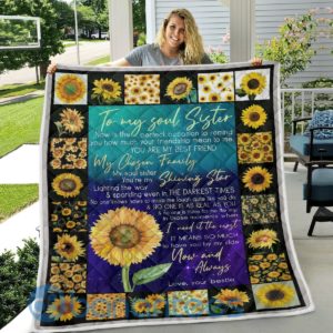 To My Soul Sister Sunflower Quilt Blanket Product Photo