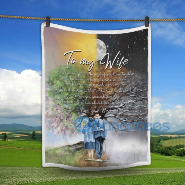 To My Wife Day And Night Sherpa Blanket Product Photo