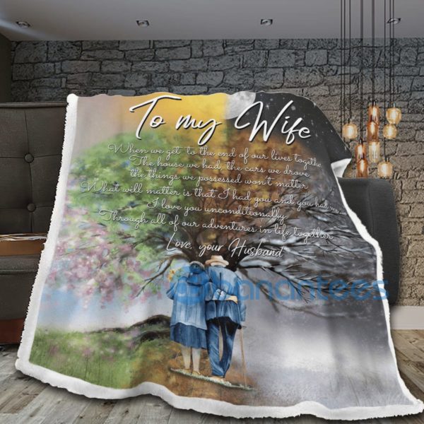 To My Wife Day And Night Sherpa Blanket Product Photo