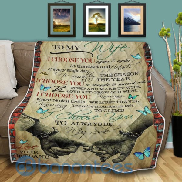 To My Wife Design Quilt Blanket Product Photo