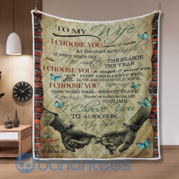 To My Wife Design Quilt Blanket Product Photo