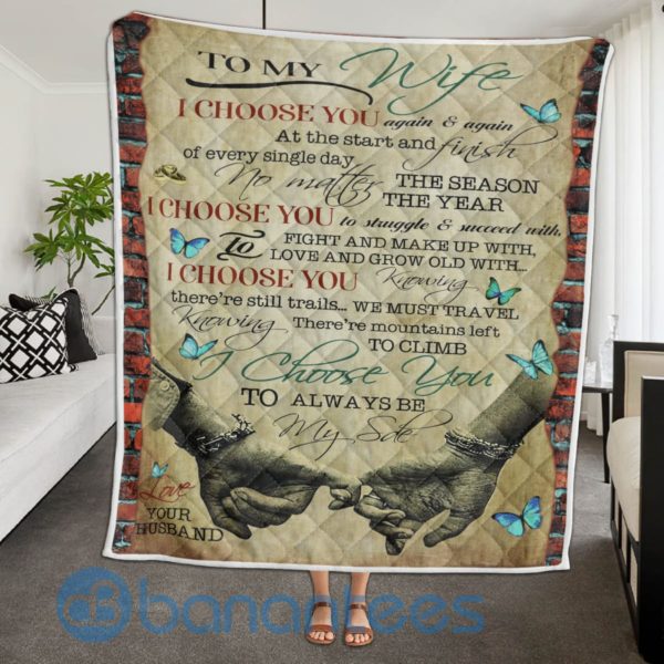 To My Wife Design Quilt Blanket Product Photo