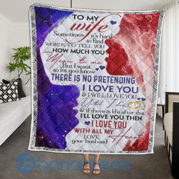 To My Wife How Much You Quilt Blanket Product Photo