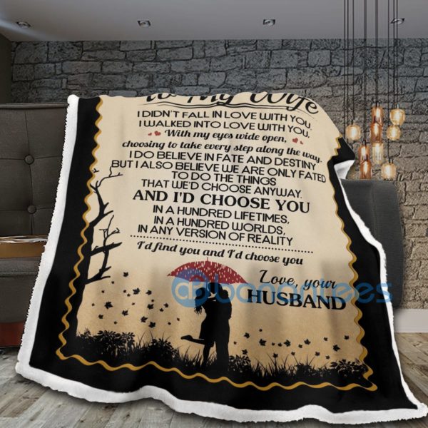 To My Wife I Do Believe In Fate And Destiny Sherpa Blanket Product Photo