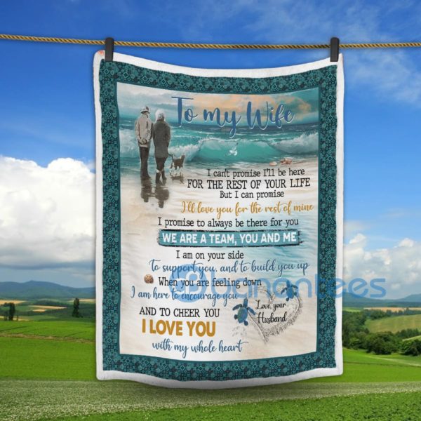 To My Wife I Love You Beach Sherpa Blanket Product Photo