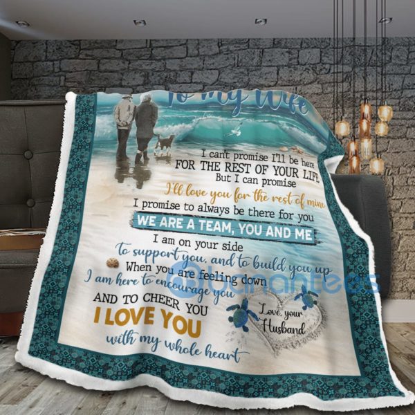 To My Wife I Love You Beach Sherpa Blanket Product Photo