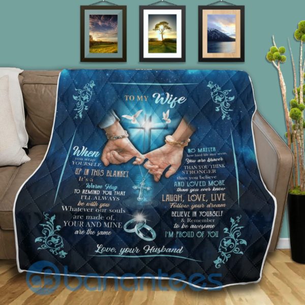 To My Wife In Blanket Quilt Blanket Product Photo