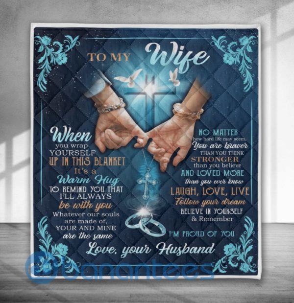 To My Wife Love You So Much Special Design Quilt Blanket Product Photo