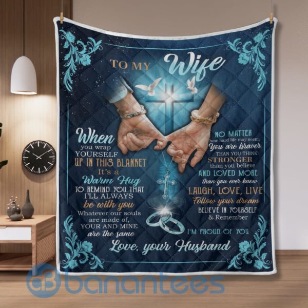 To My Wife Love You So Much Special Design Quilt Blanket Product Photo