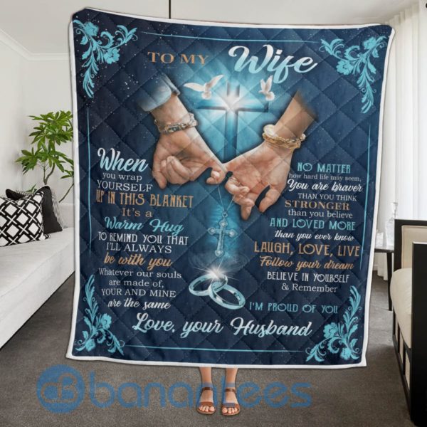 To My Wife Love You So Much Special Design Quilt Blanket Product Photo