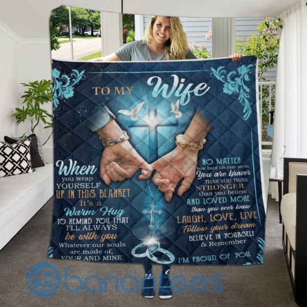 To My Wife Love You So Much Special Design Quilt Blanket Product Photo
