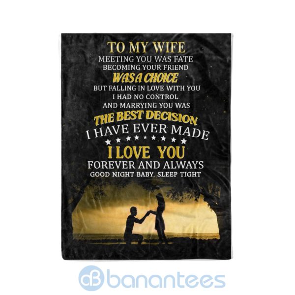 To My Wife Marrying You Was The Best Decision Fleece Family Blanket Product Photo