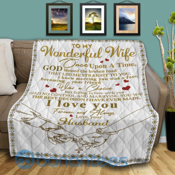 To My Wonderful Wife Once Upon A Time Quilt Quilt Blanket Product Photo
